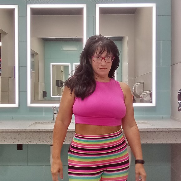 K-DEER rainbow neon striped leggings punk rock - Picture 14 of 16